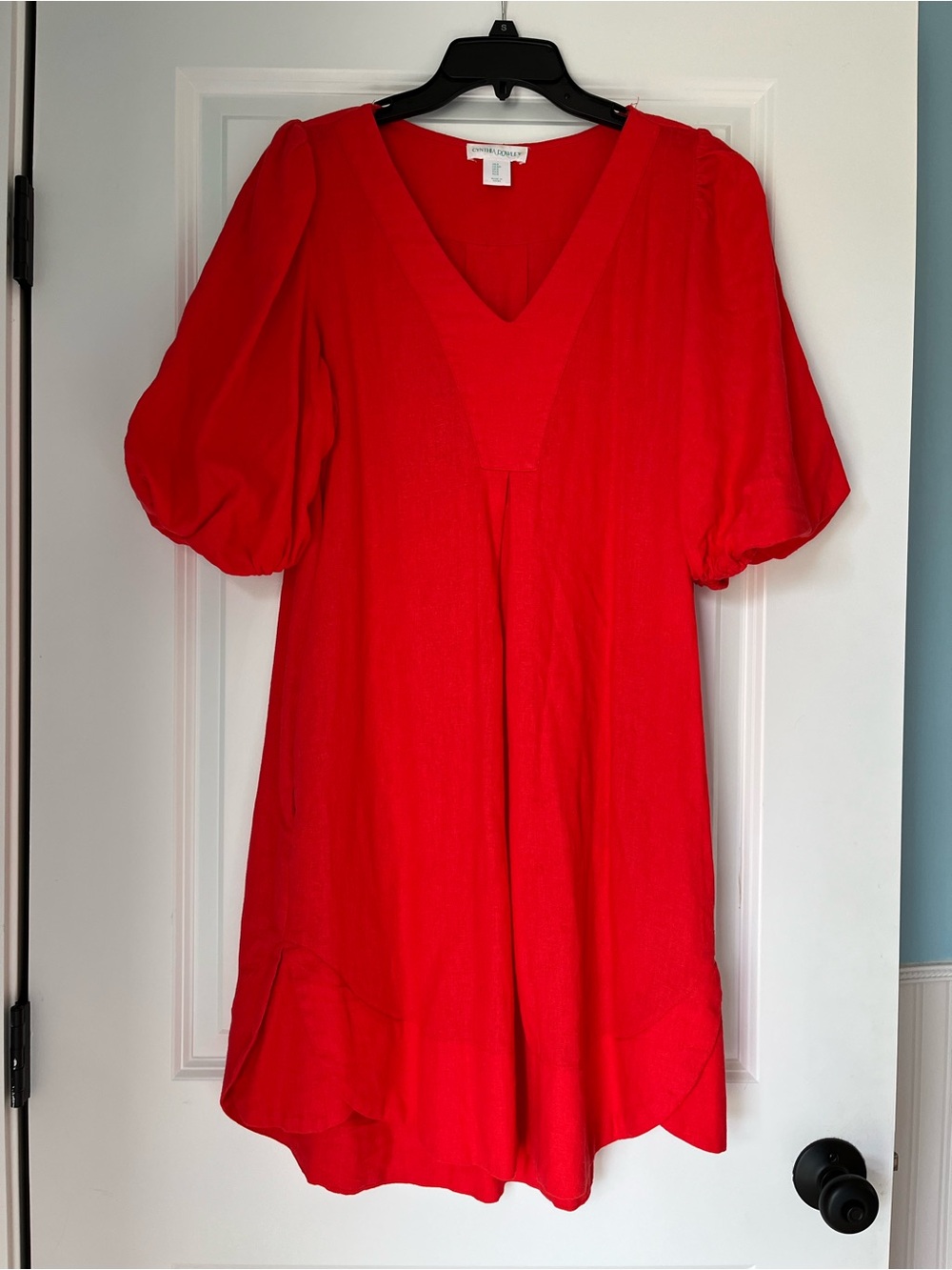 V-neck red Dress
